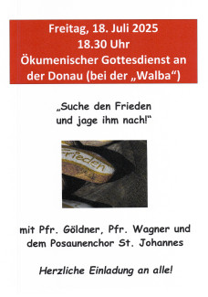 Ökumenischer Gottesdienst an der Donau (bei der "Walba")