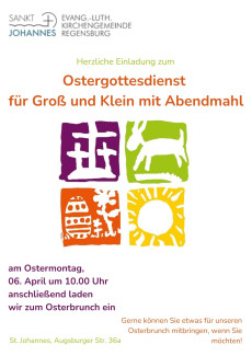 Gottesdienst füt Groß und Klein mit anschl. Brunch am Ostermontag