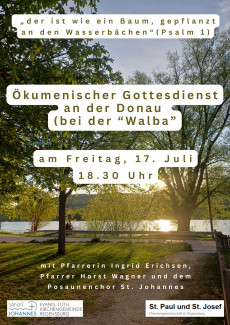 Gottesdienst an der Donau bei der Walba
